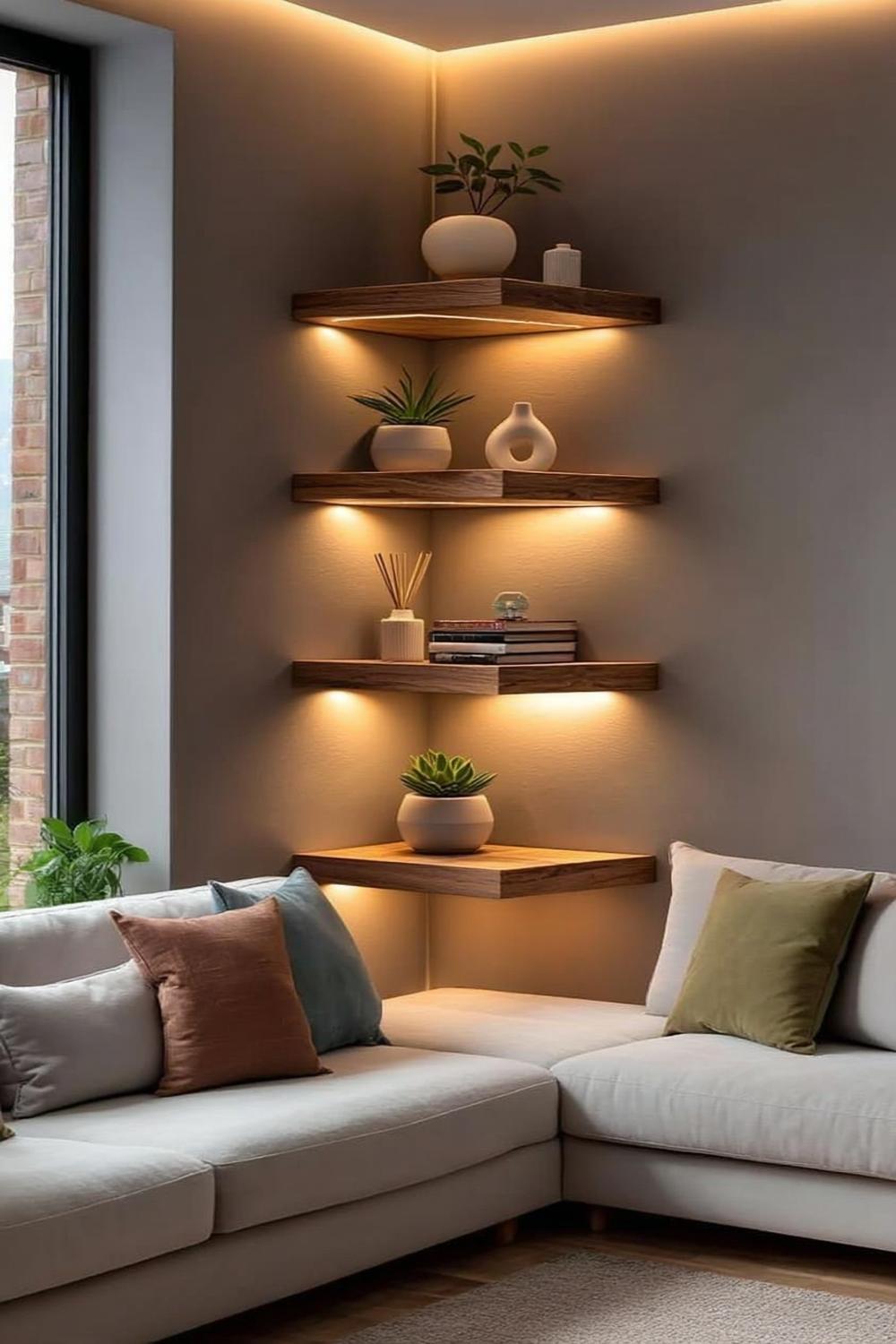 LED Corner Shelving Display