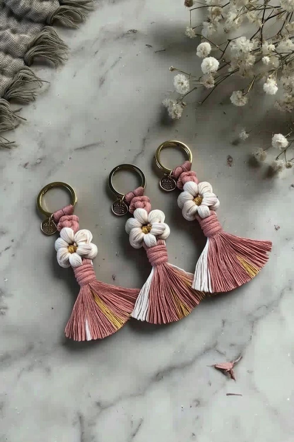 Delicate Floral Tassel Trio