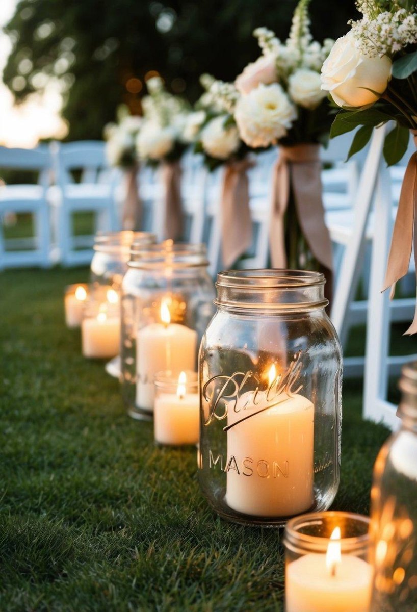 Homemade wedding candle ceremony display