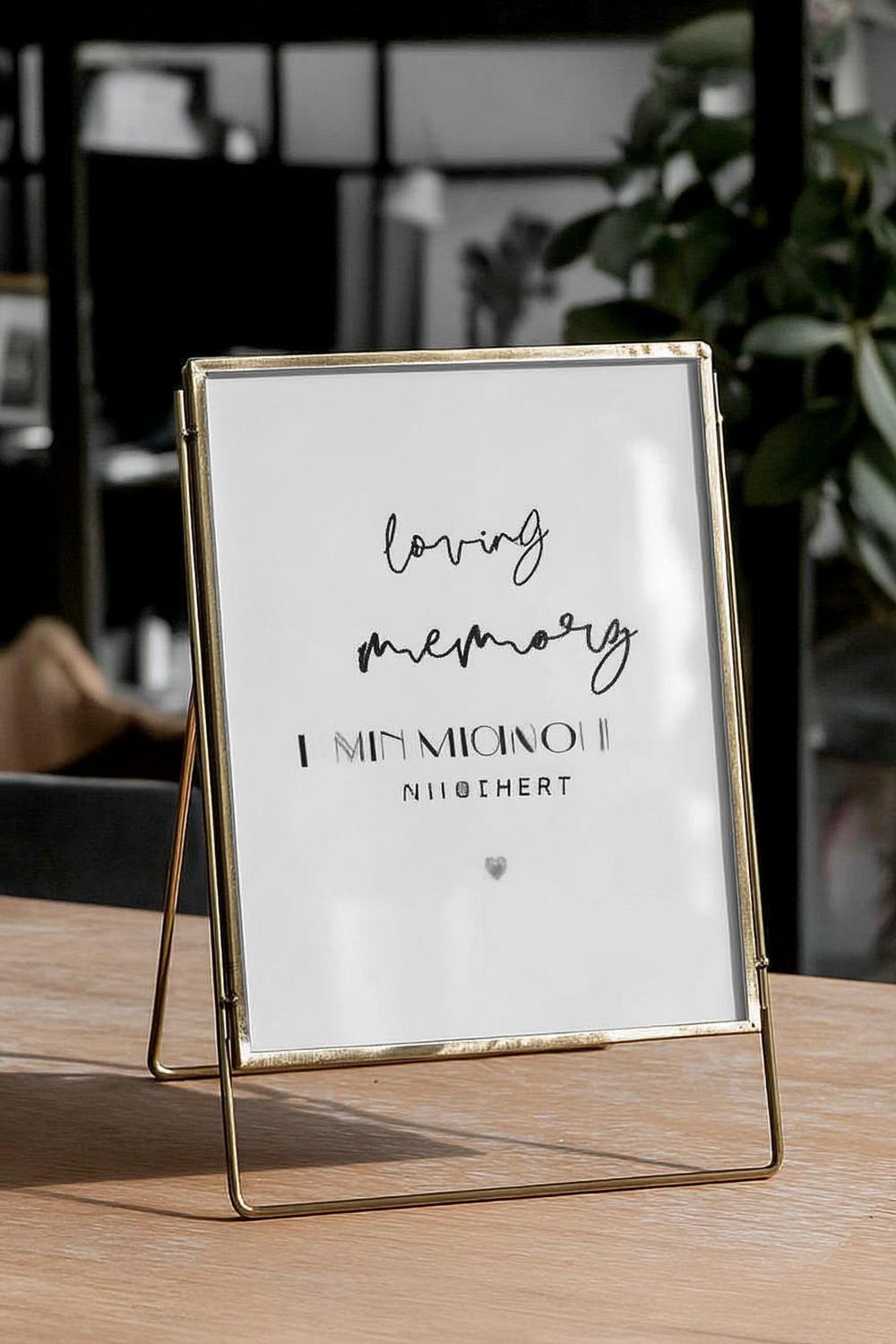 Minimalist Gold Frame Memorial