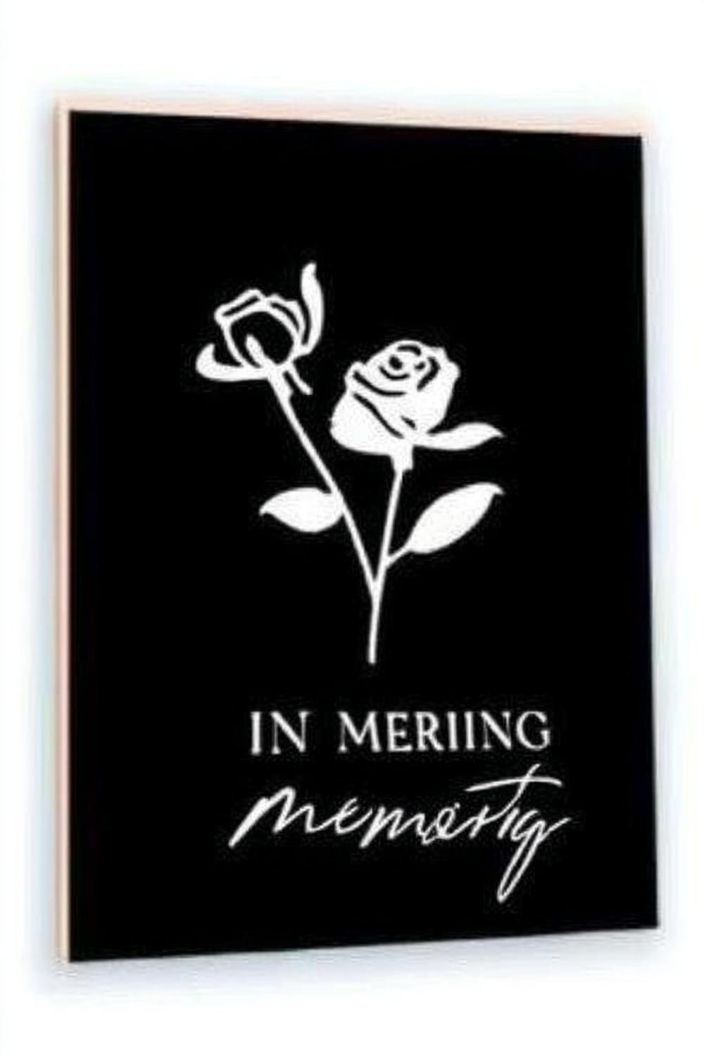 Minimalist Rose Memorial Sign