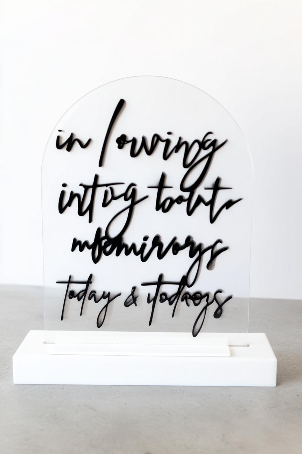 Modern Acrylic Memorial Display