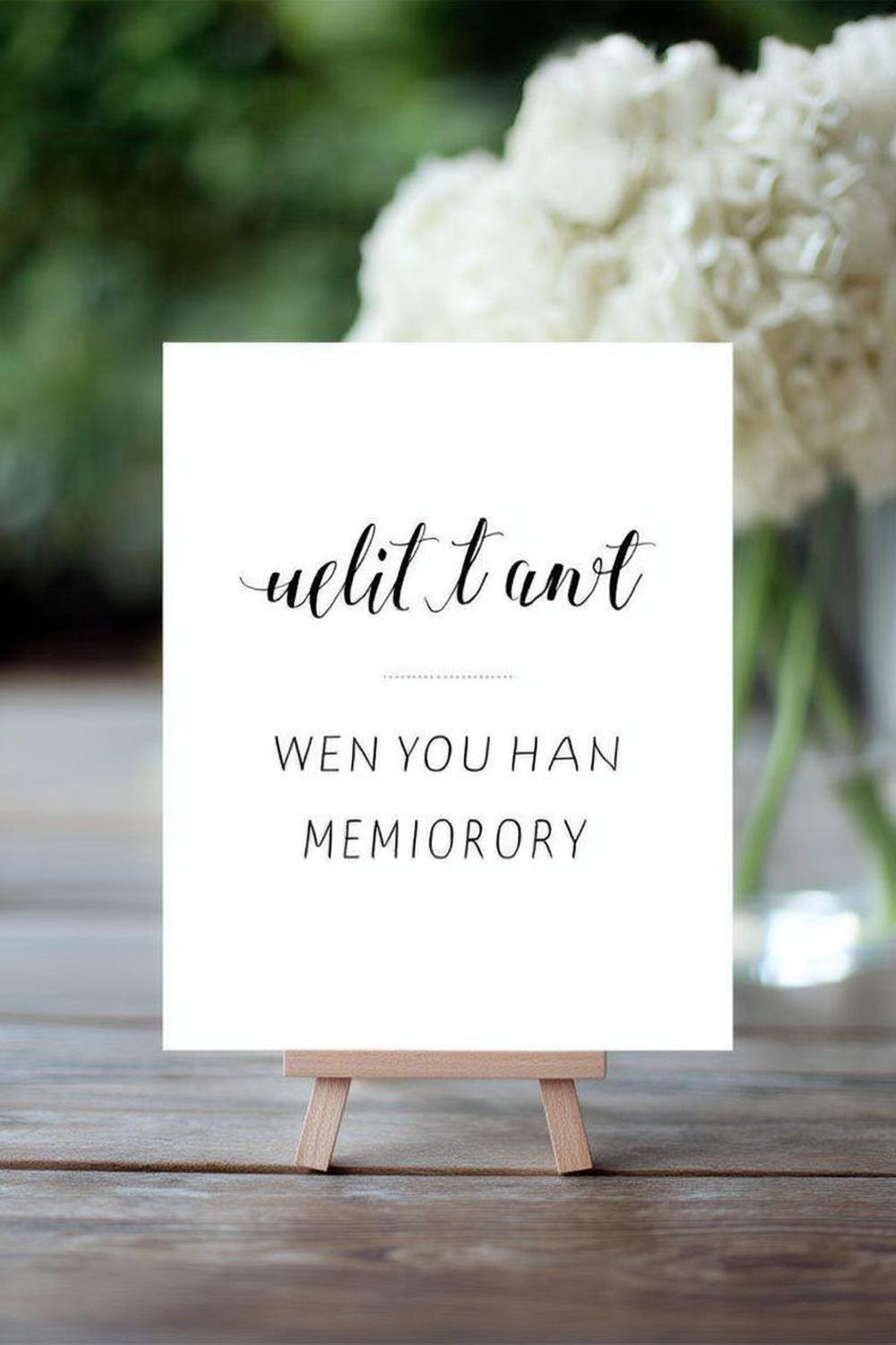 Simple Script Memorial Card