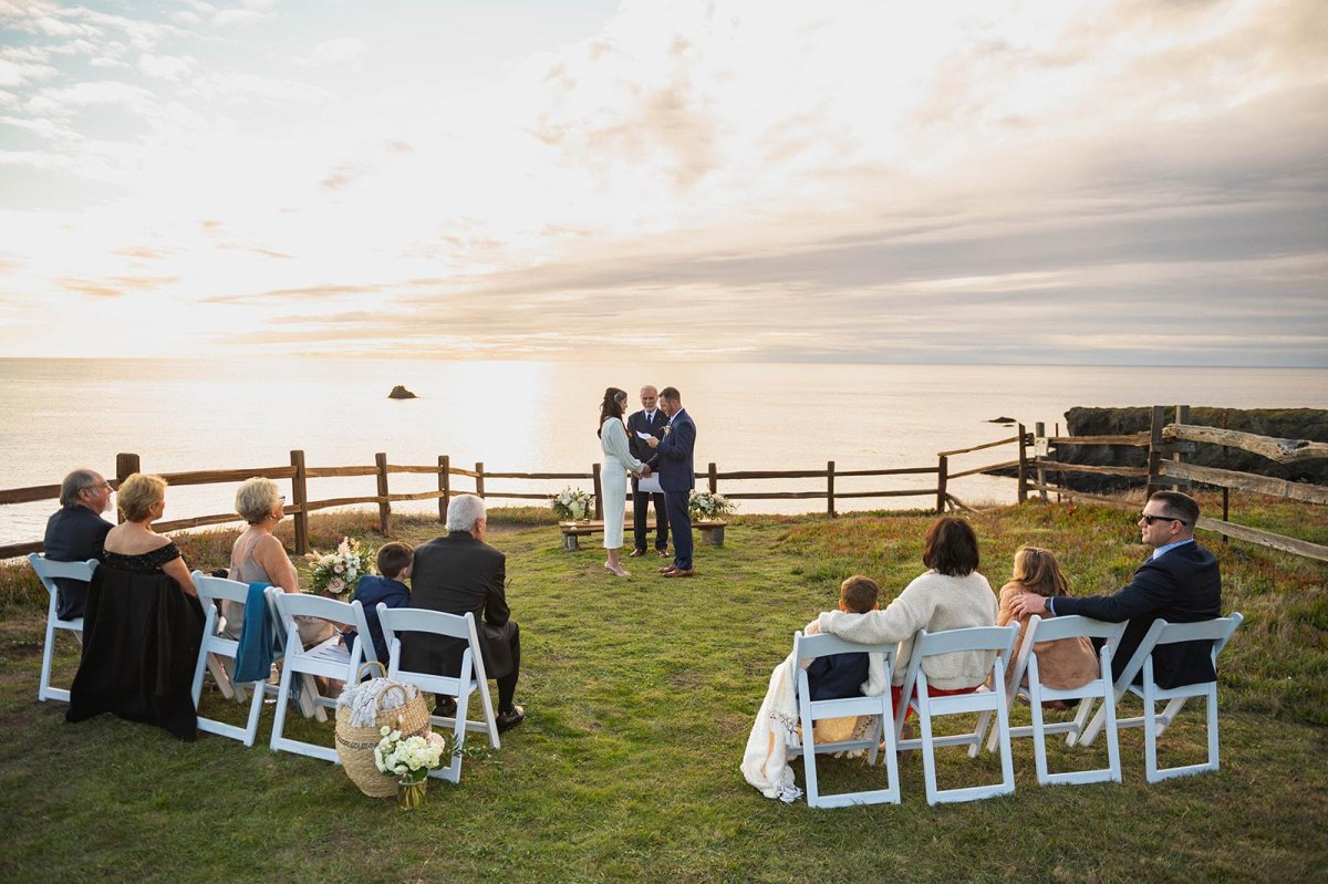 Small intimate micro wedding ceremony