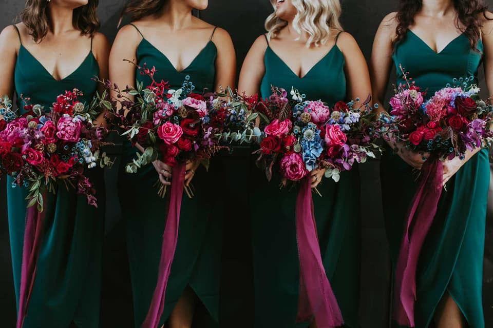 Jewel tone bridesmaid bouquet