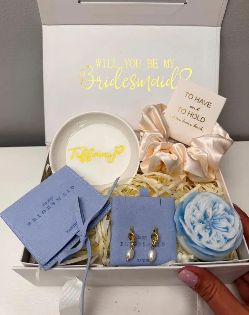 Jewelry bridesmaid proposal gift box