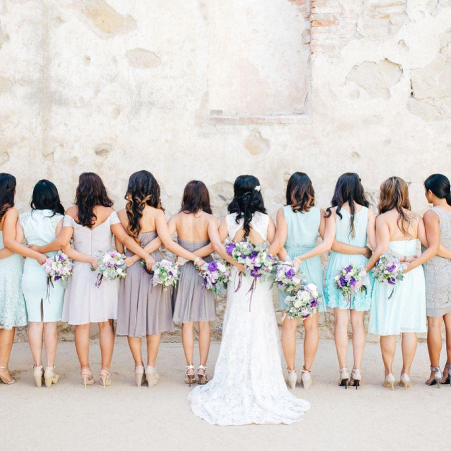Bridesmaids choosing own dresses