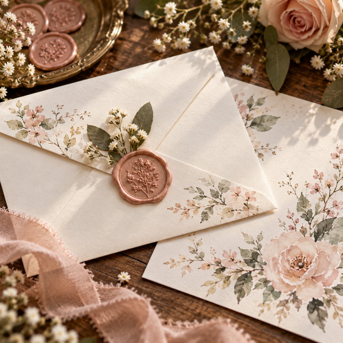 Luxury velvet wax seal detail