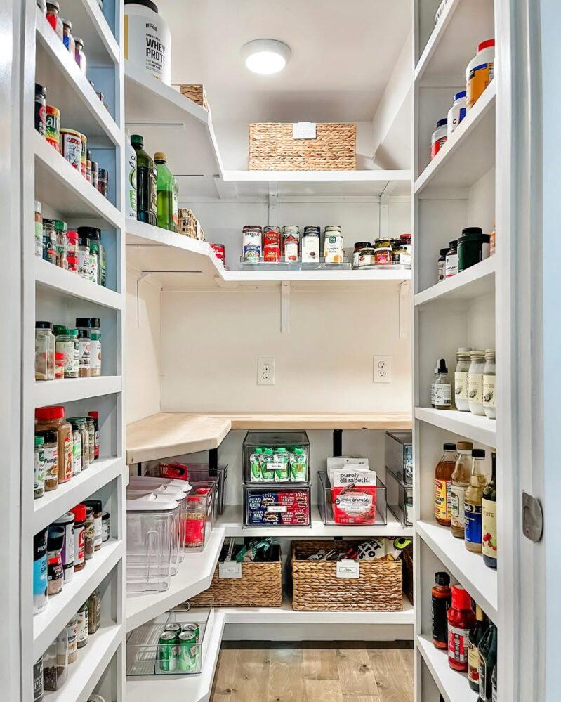 Clean organized small pantry system