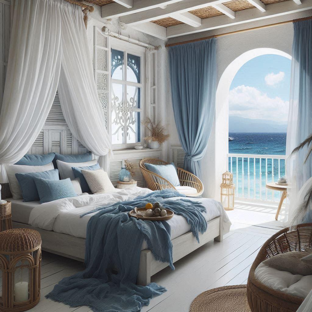 Mediterranean beach bedroom