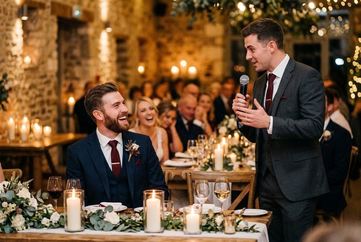 Memorable wedding toast moment