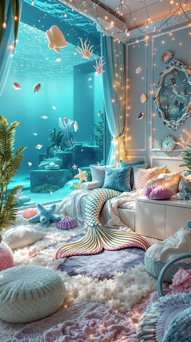 Mermaid inspired bedroom theme