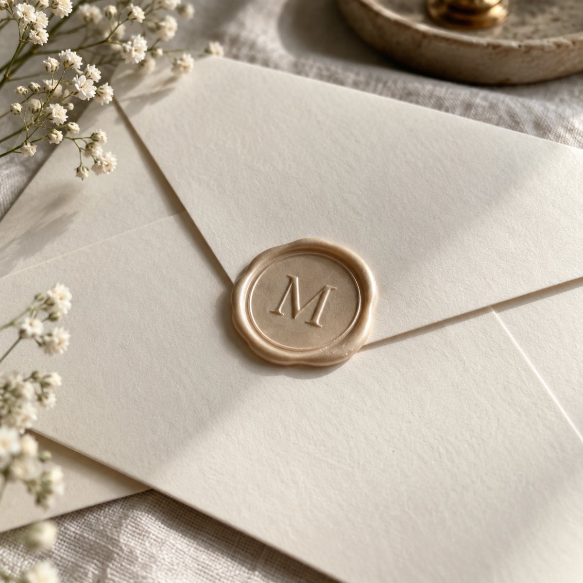 Minimalist monogram wax seal
