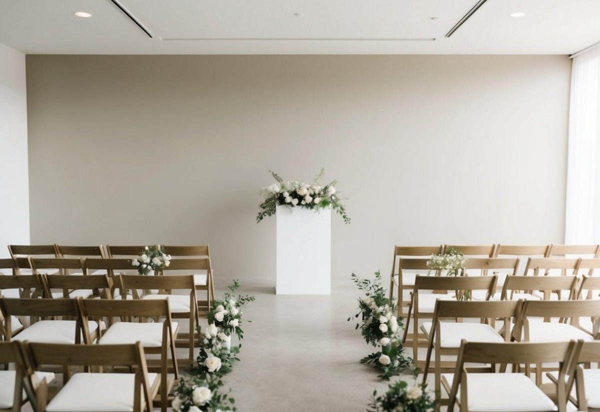 Minimalist wedding ceremony decor