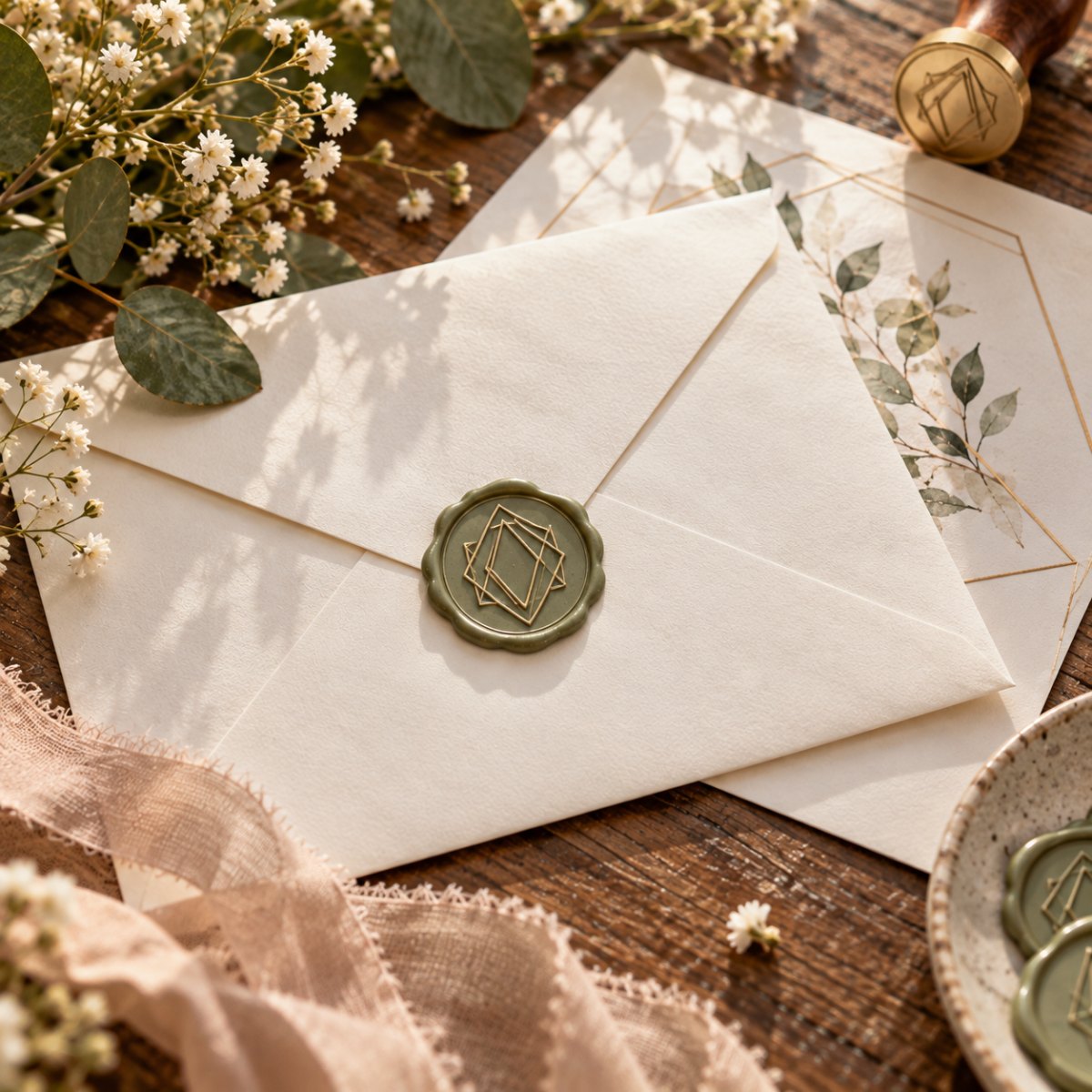 Modern geometric wax seal
