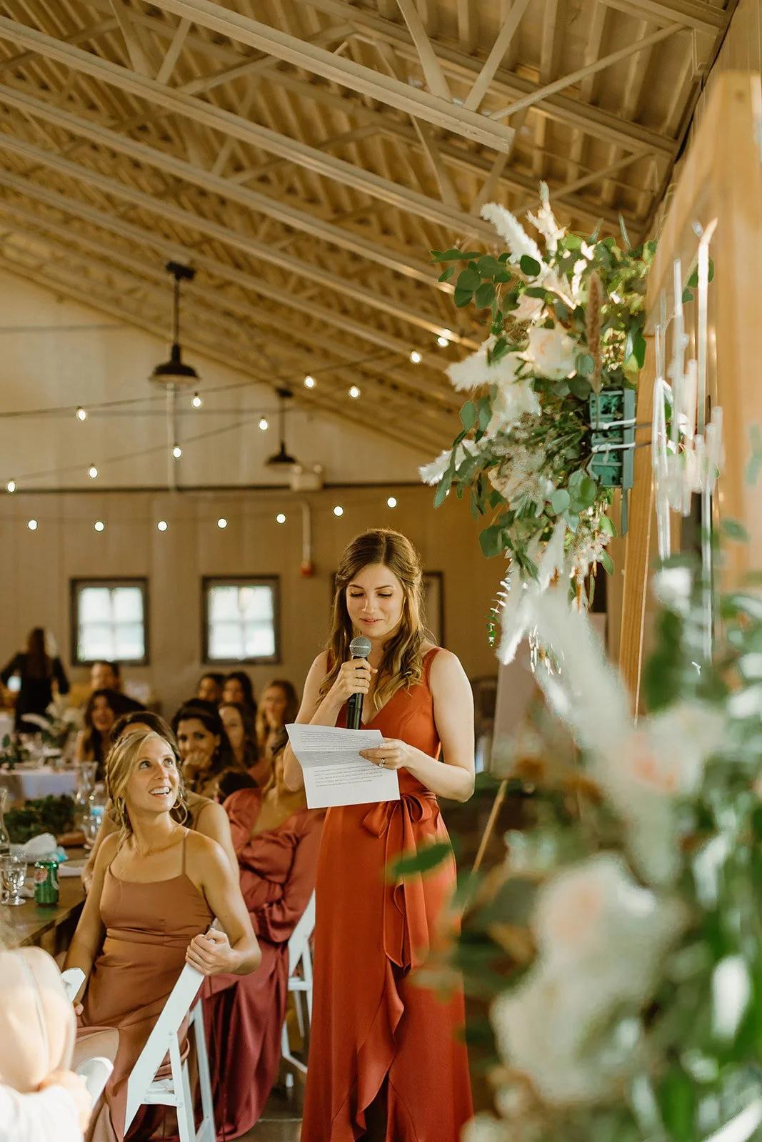 Casual bridesmaid wedding speech