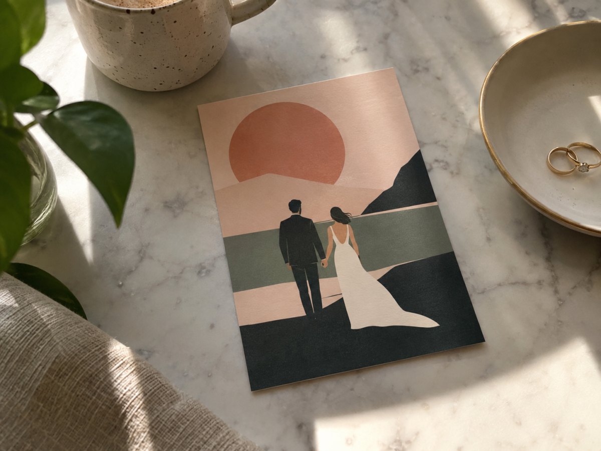 Modern save the date card