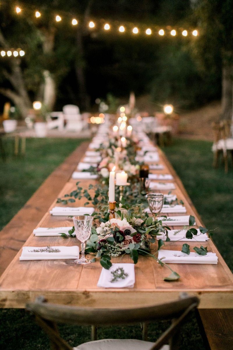 Natural greenery wedding table setting