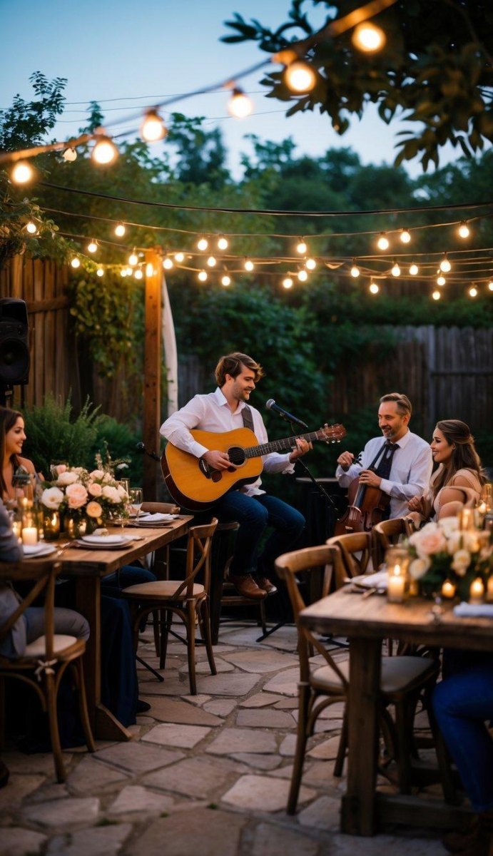 Outdoor wedding music entertainment area