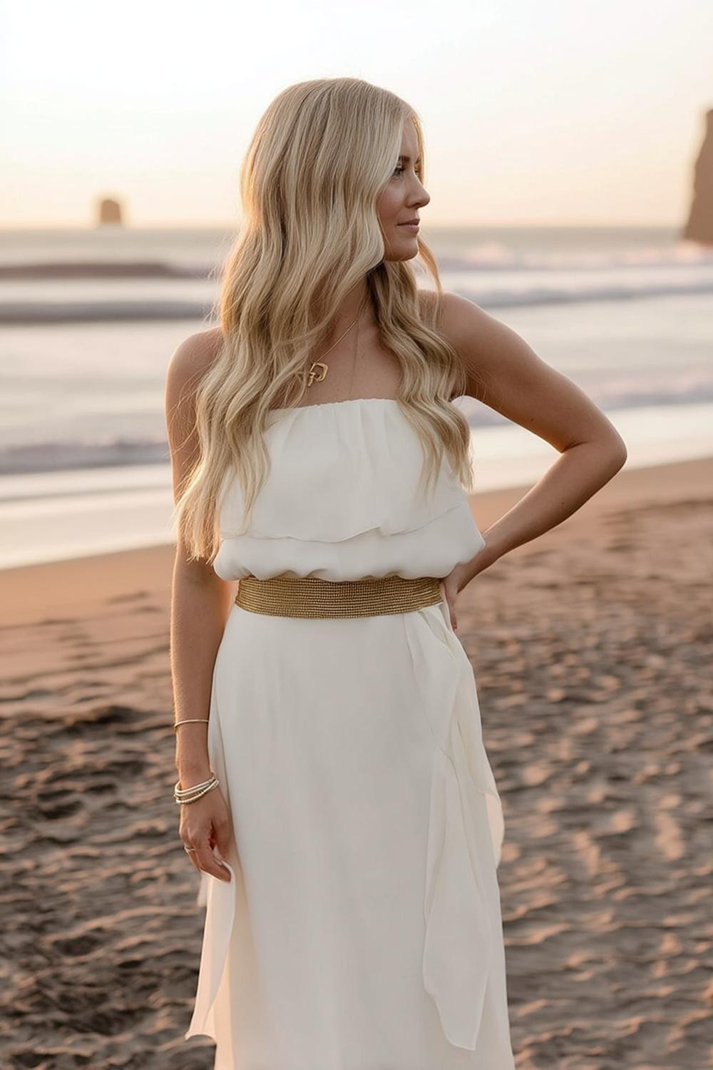 Chic Strapless Guest Style