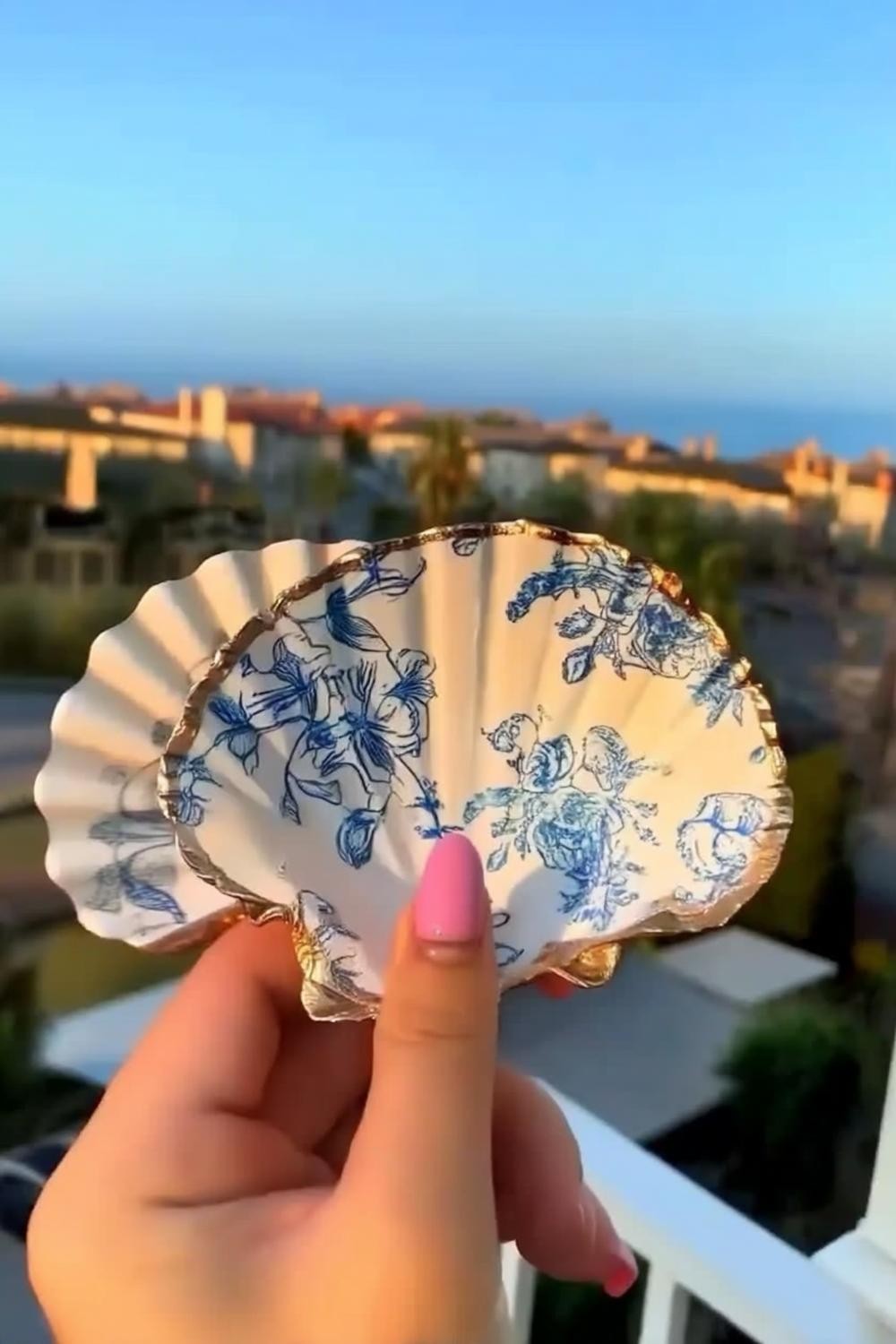 Delicate Floral Shell Charm