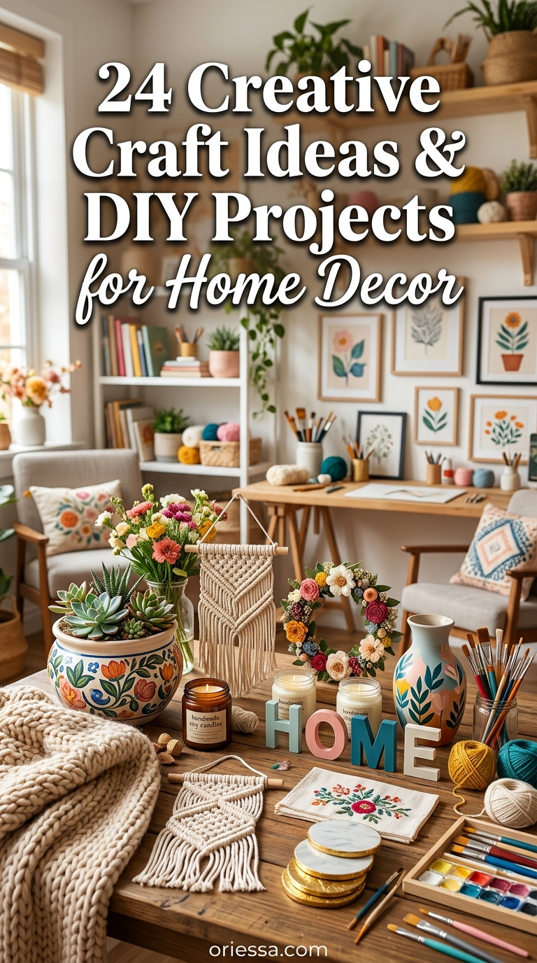 24 Creative Craft Ideas & DIY Projects for Home Decor