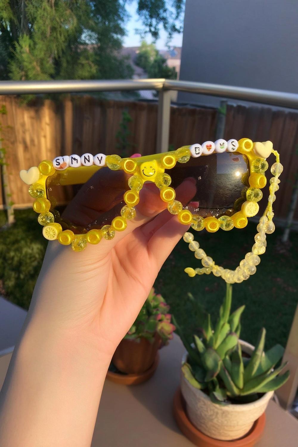 Sunny Yellow Beaded Frames
