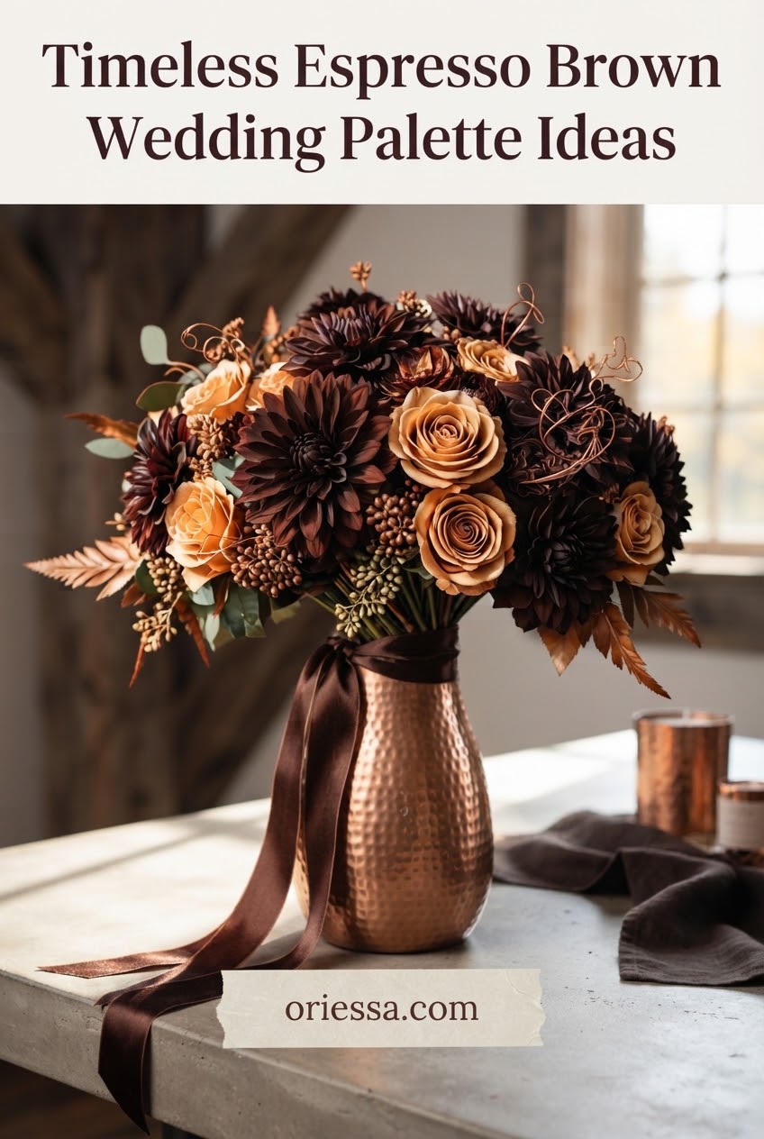 Timeless Espresso Brown Wedding Palette Ideas