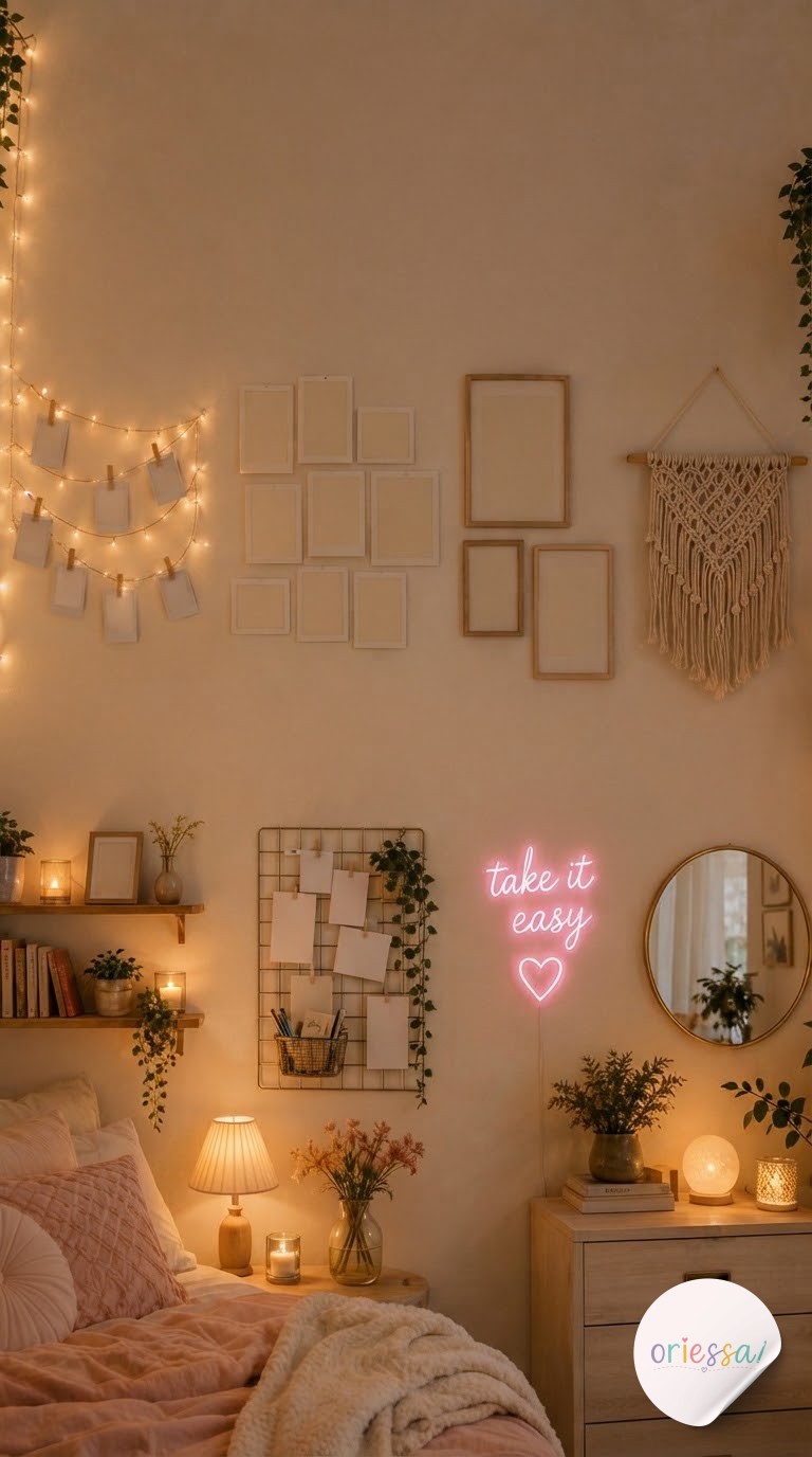 Fairy Light Photo Wall Made Easy