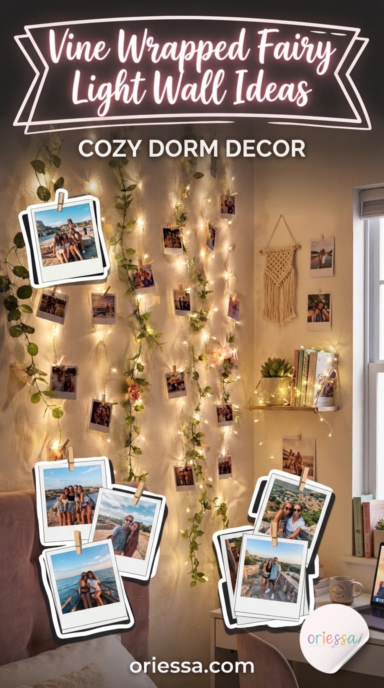 Vine Wrapped Fairy Light Wall Ideas