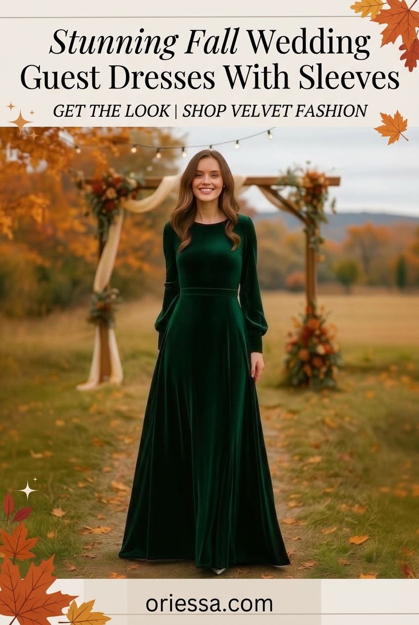 Stunning Fall Wedding Guest Dresses With Sleeves