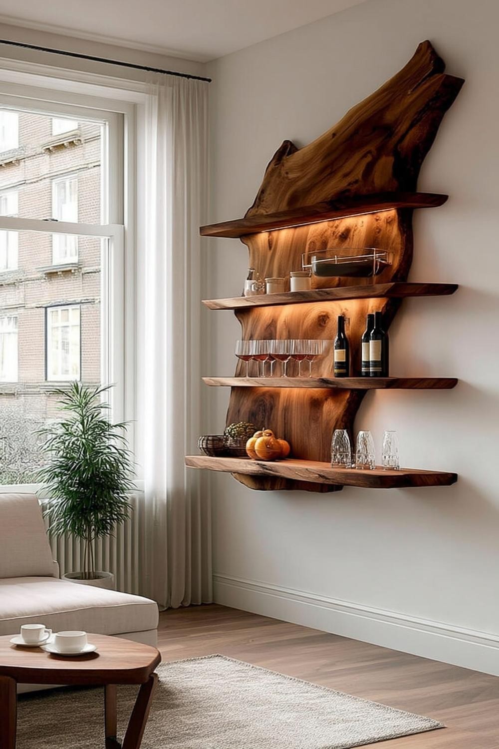 Live Edge Wood Shelving