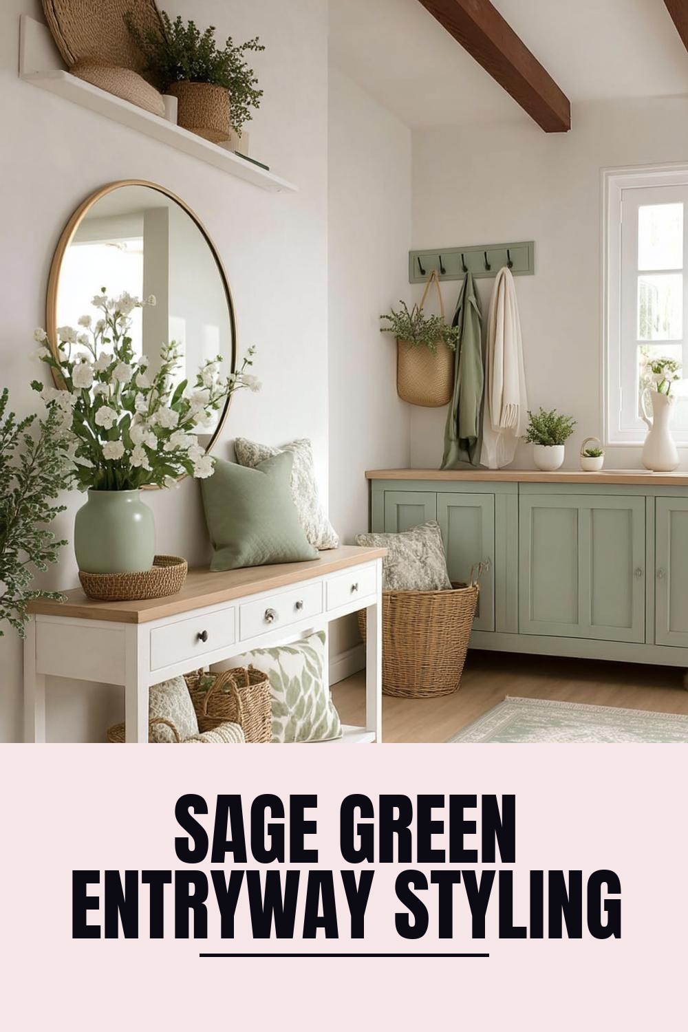 Sage Green Entryway Styling