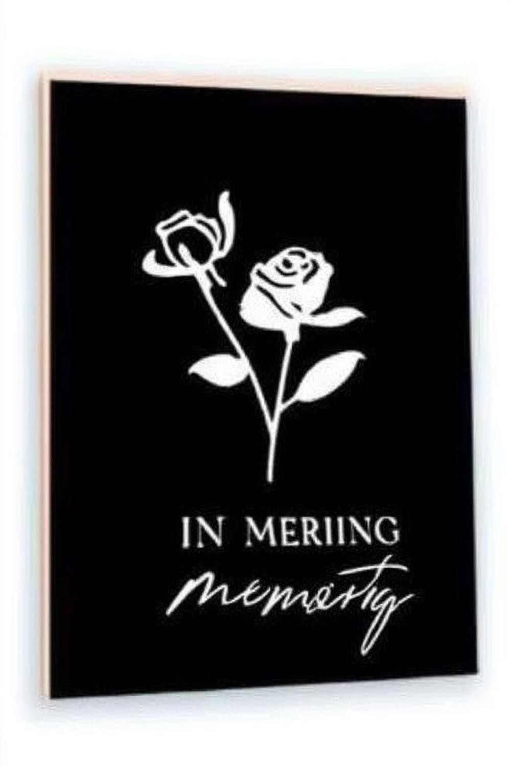 Minimalist Rose Memorial Sign
