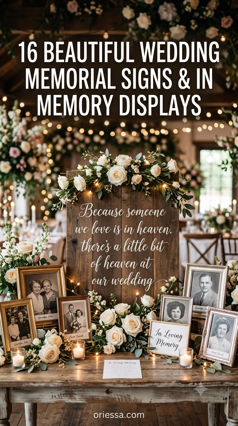 16 Beautiful Wedding Memorial Signs & In Memory Displays