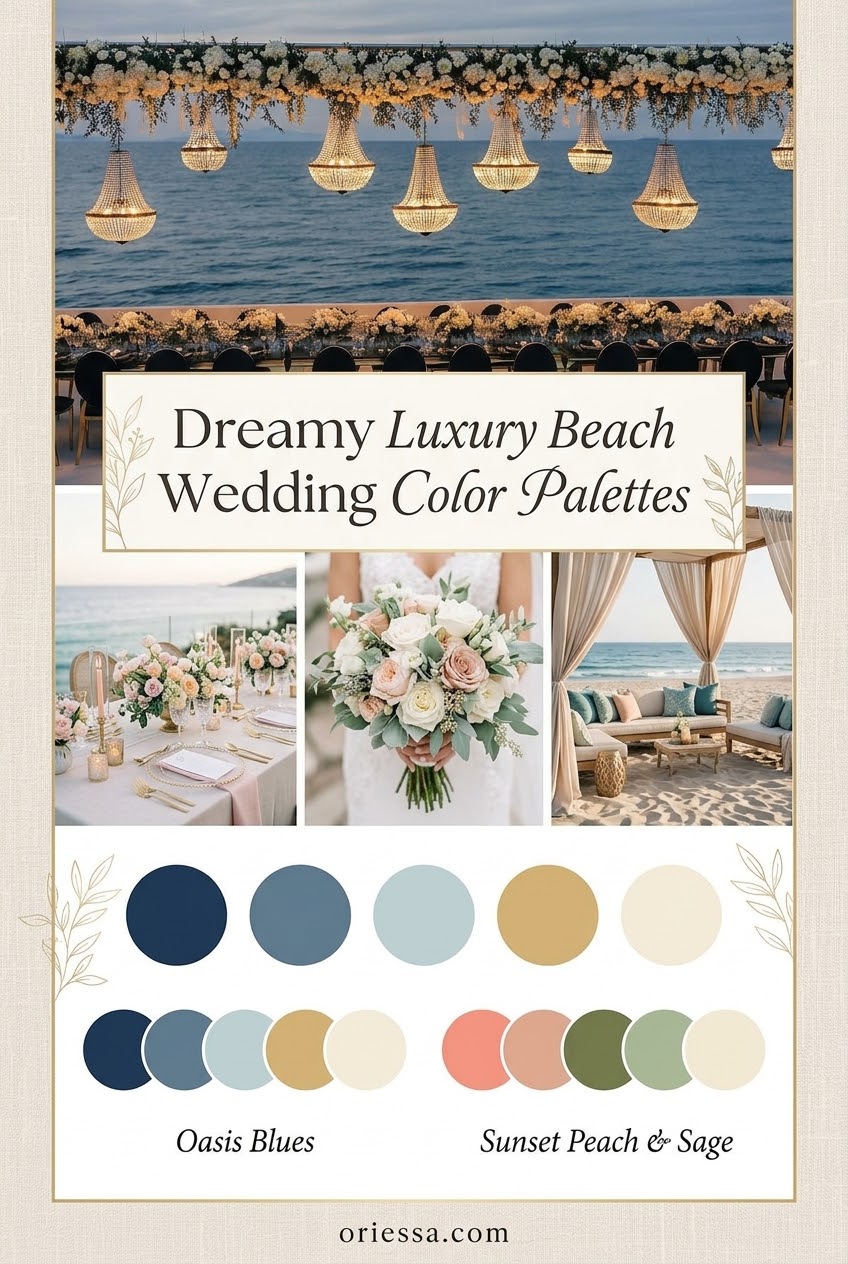Dreamy Luxury Beach Wedding Color Palettes