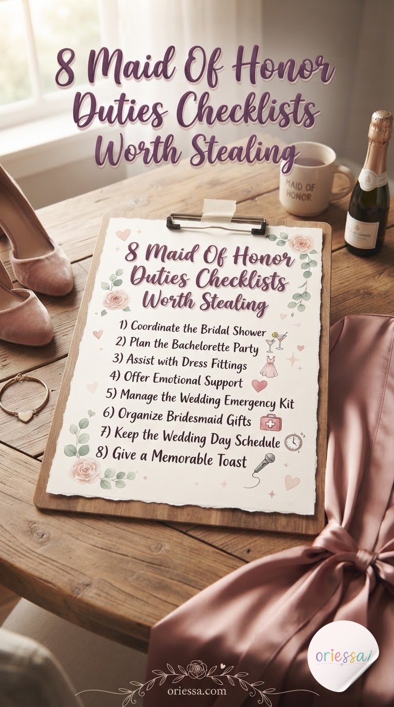 8 Maid Of Honor Duties Checklists Worth Stealing