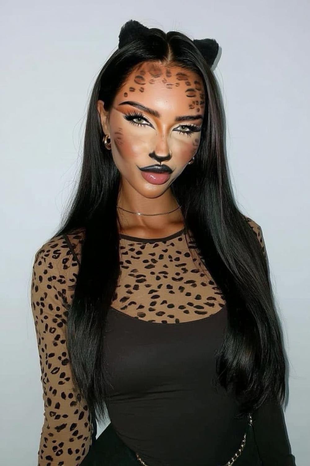Leopard Print Face Art