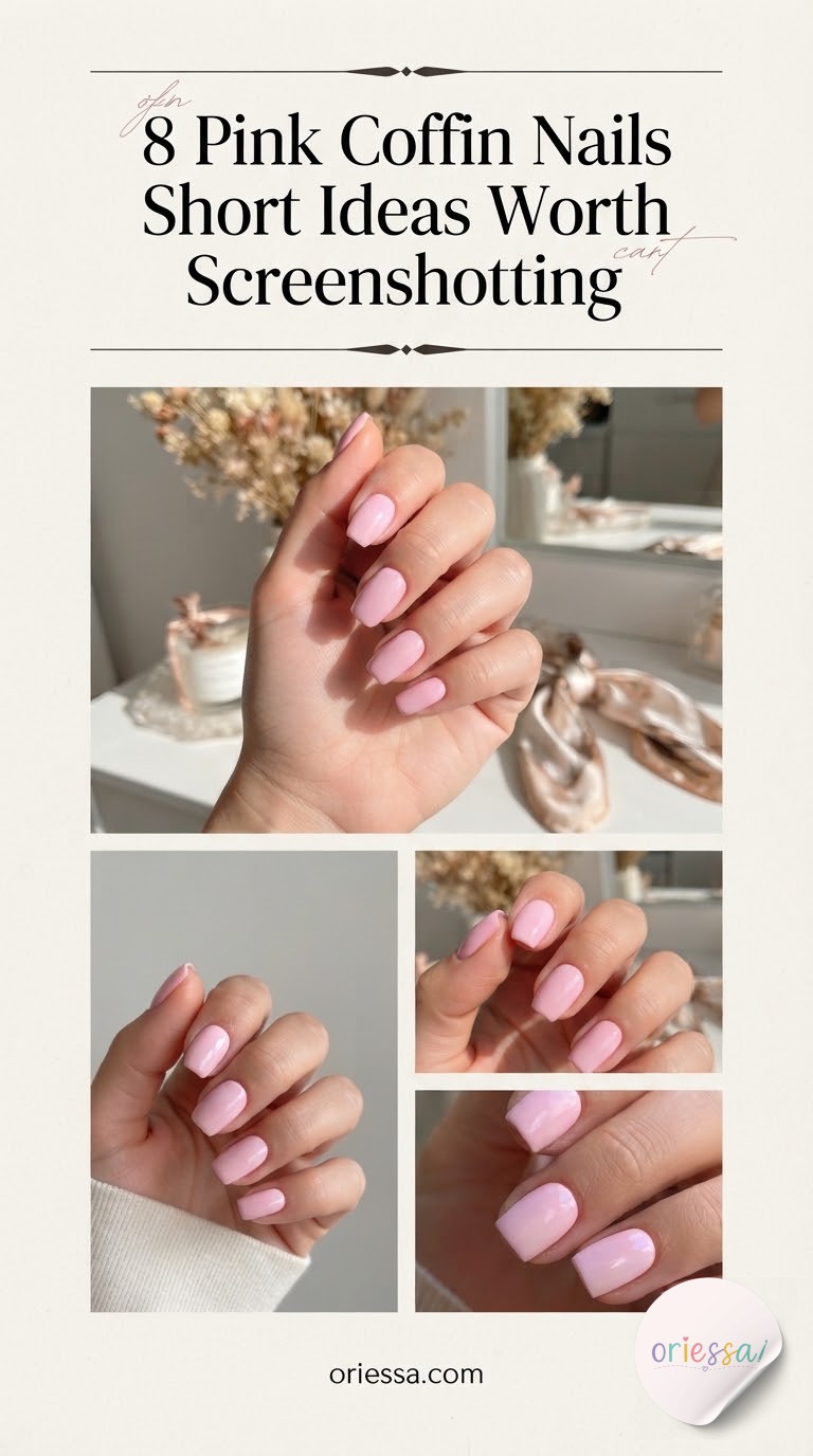 8 Pink Coffin Nails Short Ideas Worth Screenshotting