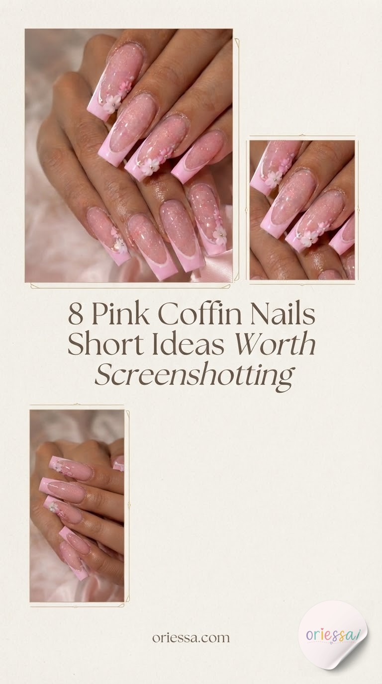 8 Pink Coffin Nails Short Ideas Worth Screenshotting