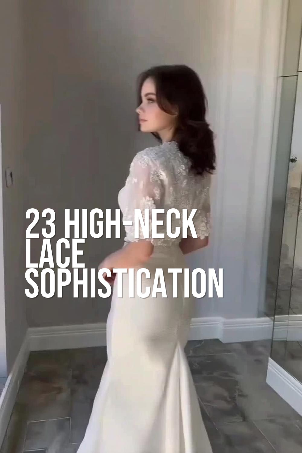 High-Neck Lace Sophistication