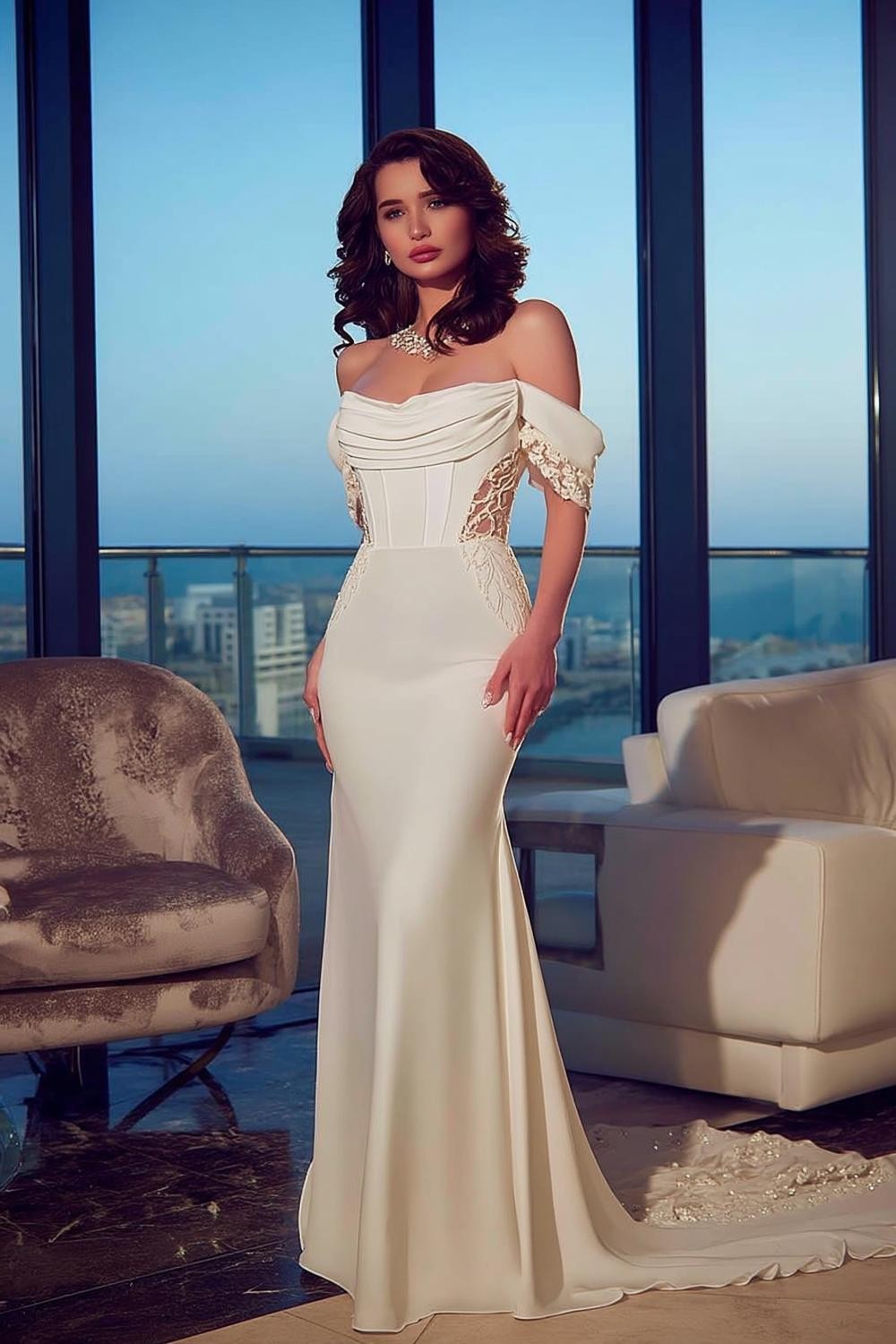Off-Shoulder Corset Detail