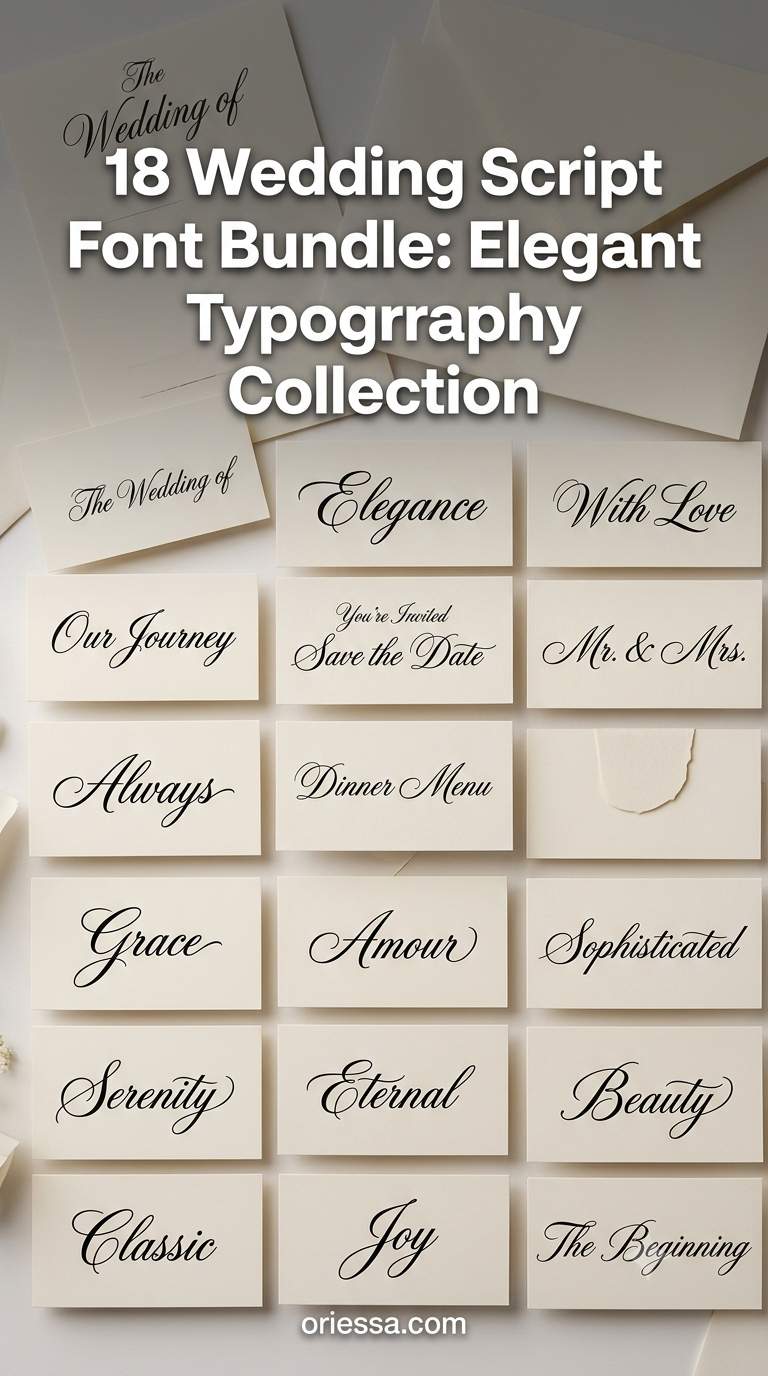 18 Wedding Script Font Bundle: Elegant Typography Collection