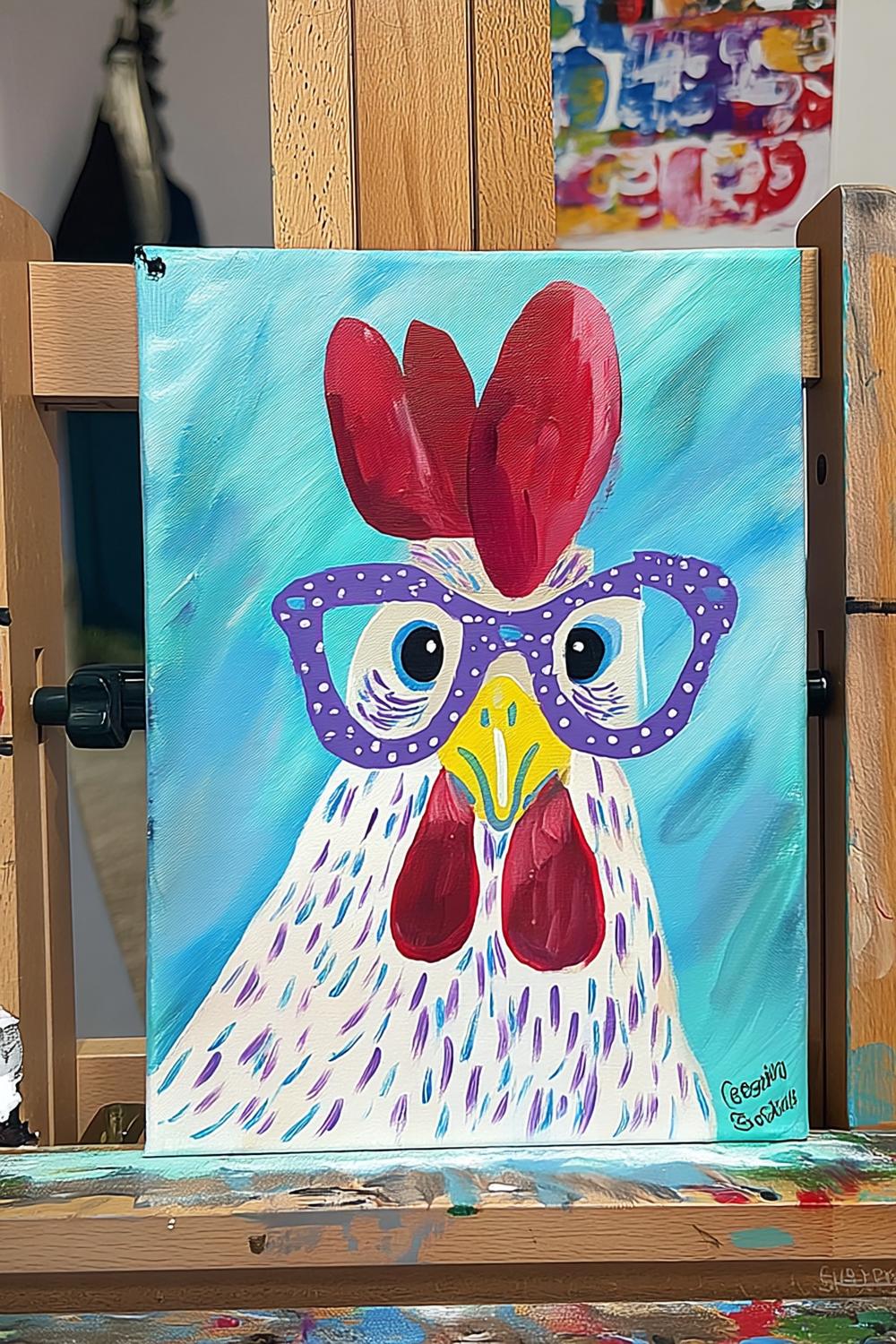 Quirky Rooster Portrait
