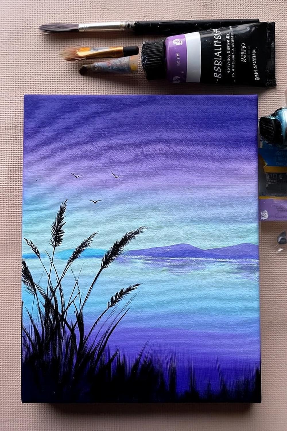 Tranquil Purple Lakeside