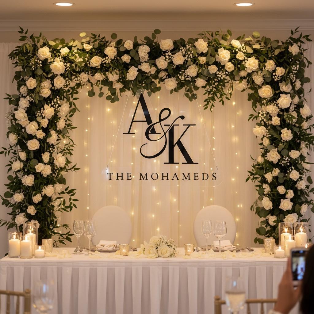 Personalized wedding floral decor