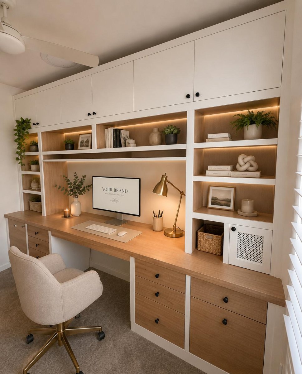 Decorated organized home office