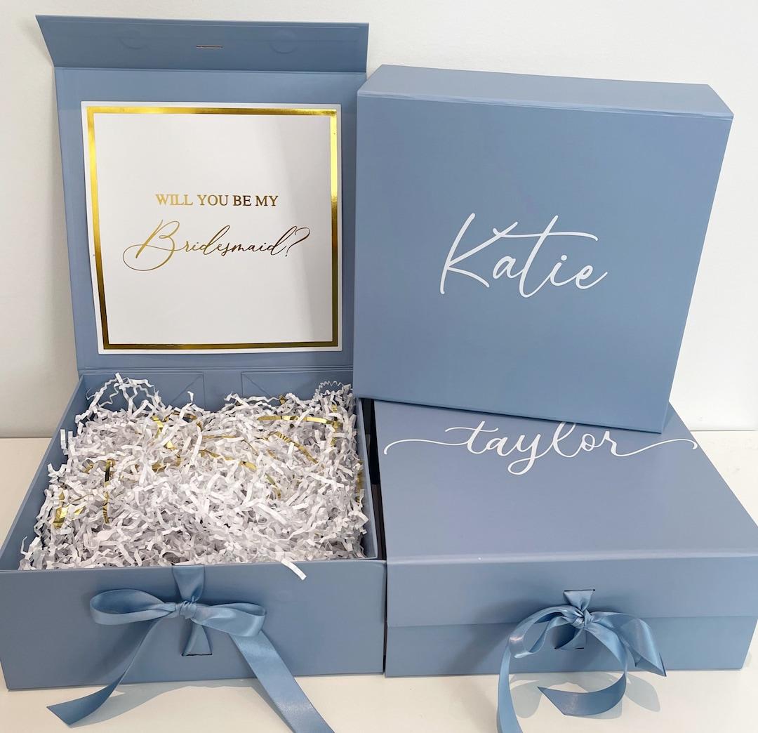 Personalized blue keepsake box