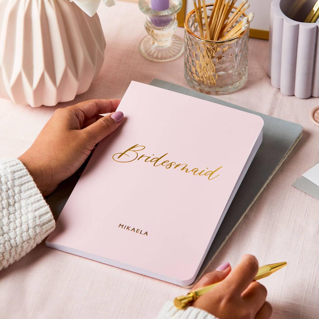 Personalized bridesmaid notebook gift