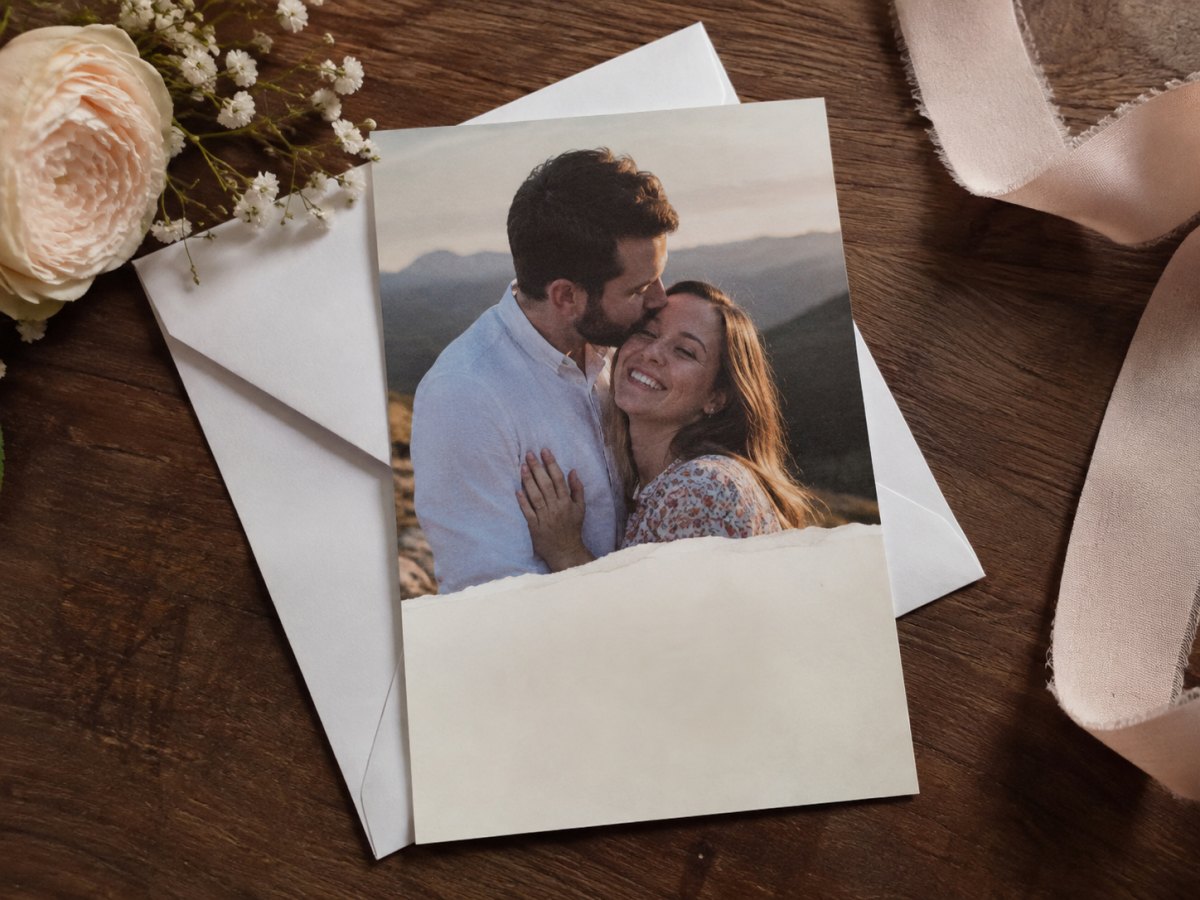 Photo wedding invitation card